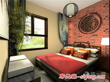 扬州山河园小区两居室新中式风格二手房装修效果图