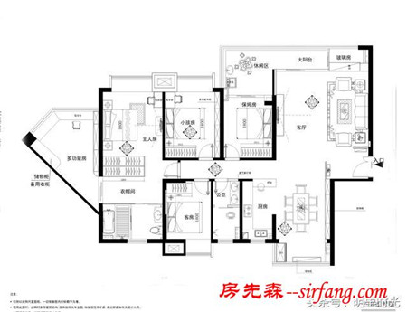 广州装修案例｜滨海花园178平米四室后现代风格