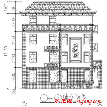 农村四层自建房设计图，13.1X13.9米至美阔气的舒适享受