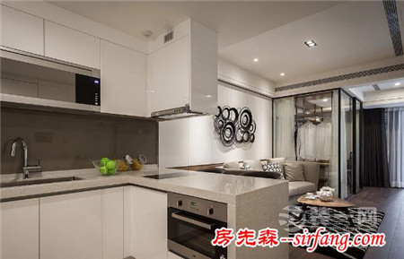 重庆东原星樾64平米样板间 小户型开放式厨房装修效果图