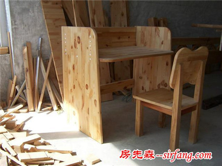 好公公没花一分钱自己做的实木家具，这下可以放心让孩子住了