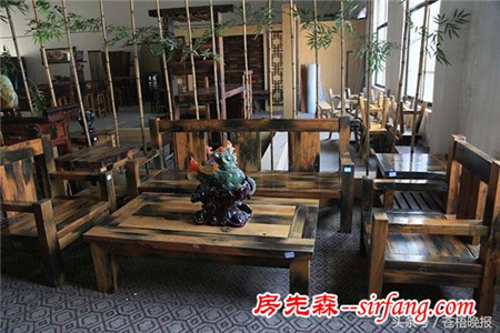 贛榆老船木被制成精美的家具和工藝品