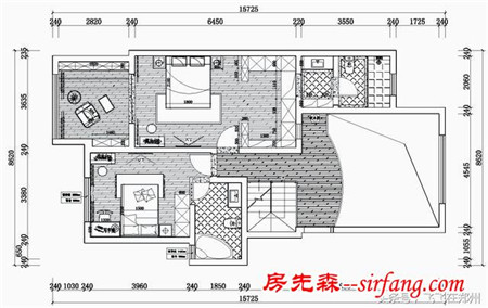 银河丹堤200平跃层古典式装修