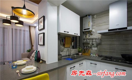 3万打造的45平一居室单身公寓，水蓝色清新、简约小空间！