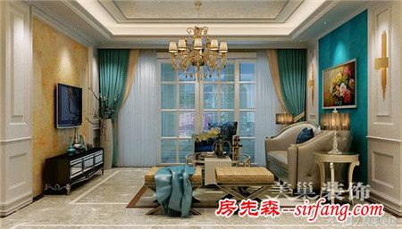 146平三房装修欧式搭配童话般梦幻的湛蓝 不输豪宅的既视感