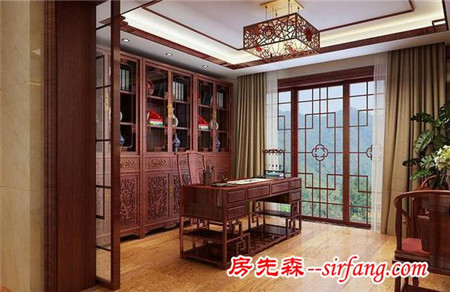 中式家装也可以简约疏朗有林下之风，红木豪宅内景欣赏