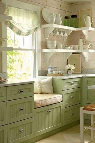 16款室内装饰 清新绿色厨房设计