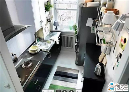 迷你小厨房只要设计得当，照样可以功能齐全！