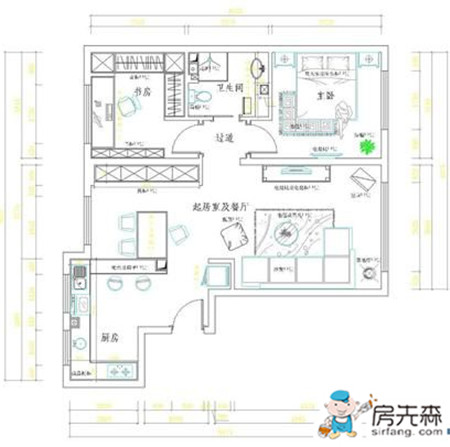 5万8造就2居室简约的风格居室