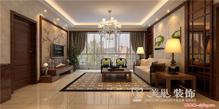 现代感衬托新中式  安阳160平四室装修大空间精致感