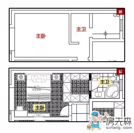 必美公益户型改造案例 挤一个衣帽间 142平入户主卧穿堂煞轻松破解！