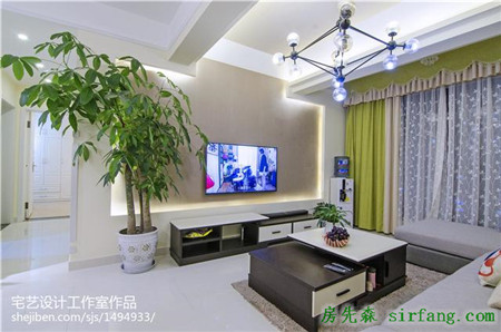 家居89㎡現(xiàn)代三居，為平淡生活加一抹清新茶綠色！