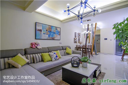 家居89㎡現(xiàn)代三居，為平淡生活加一抹清新茶綠色！