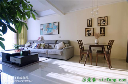 家居89㎡現(xiàn)代三居，為平淡生活加一抹清新茶綠色！