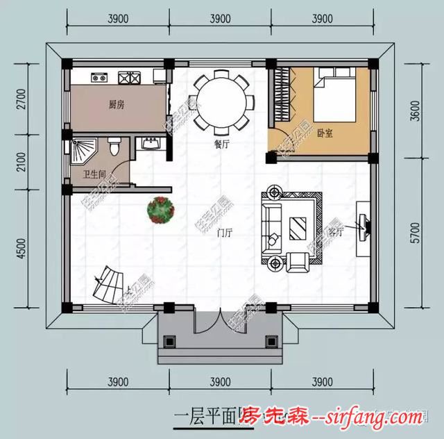 11.7X9.3米农村三层自建房，户型方正经典（含预算）