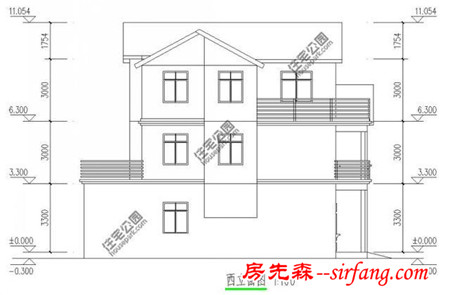 面宽小也能建漂亮别墅，9.6X13.4米带车库大露台