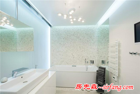 100㎡简约干净的温馨，浴室鹅卵石上墙好好看