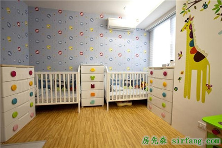业主把房子装修好后又增添了一对双胞胎，真是双喜临门啦！