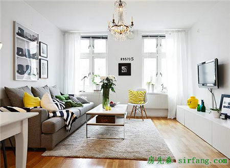 64平米黑白简尚公寓舒适度过柔软时光