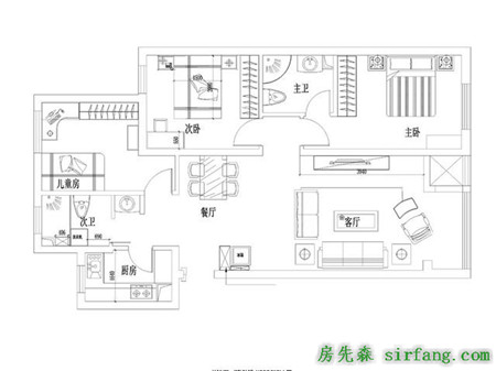 红色沙发让空间充满生机，星雨华府装修案例