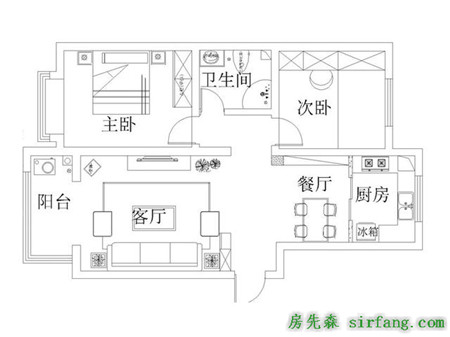 新婚夫妇的新家装修，中南世纪城88㎡简约设计