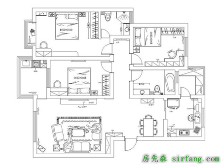 书香门第150平老房翻新，空间充分利用