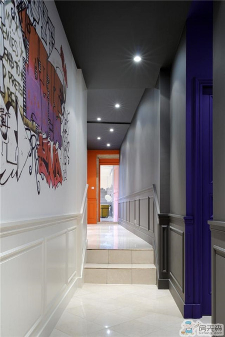 法国里昂经典住宅样板间装修效果图 国外的色彩搭配非常棒！