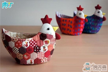 教你制作可爱实用的小鸡收纳盒 DIY布艺收纳盒