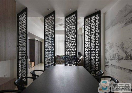 天津远洋城104平米三居室中式风格装修 吸取传统装饰