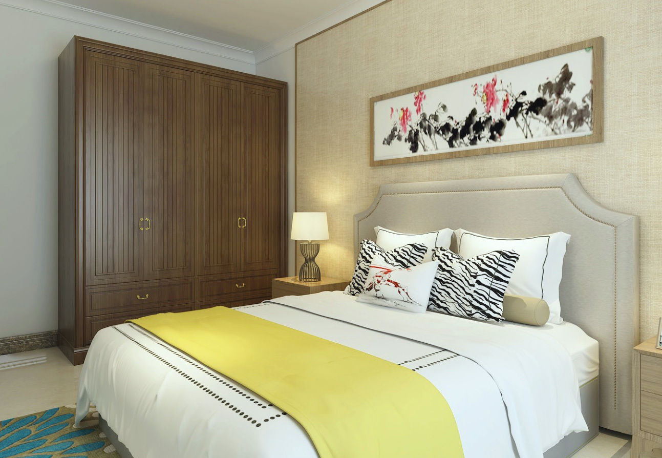鴻港華庭110平米四居室新中式風格