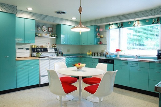 16款室內裝飾 清新綠色廚房設計