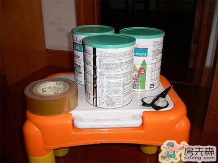 奶粉罐妙用 教你用奶粉做自制凳子